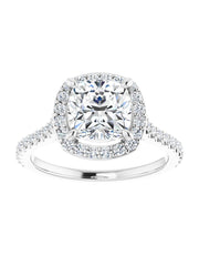 Diamond Set Halo and Band Engagement Ring 3/8 ct. tw.