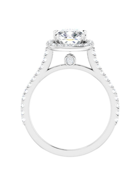 Diamond Set Halo and Band Engagement Ring 3/8 ct. tw.