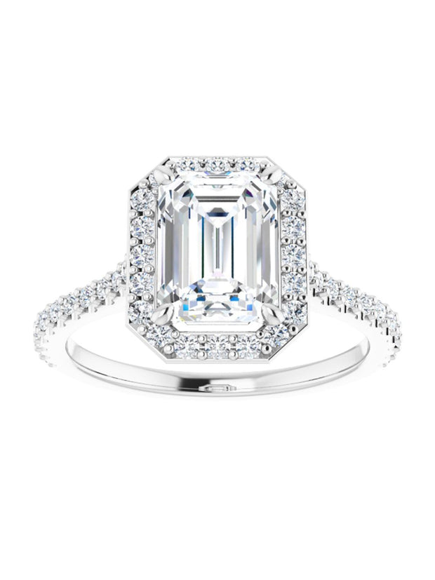 Diamond Set Halo and Band Engagement Ring 3/8 ct. tw.