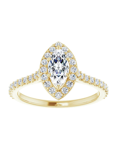 Diamond Set Halo and Band Engagement Ring 3/8 ct. tw.