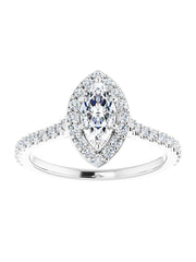 Diamond Set Halo and Band Engagement Ring 3/8 ct. tw.