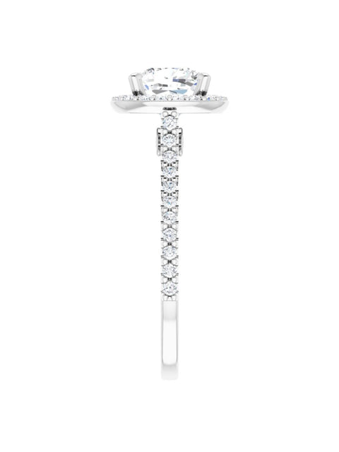 Diamond Set Halo and Band Engagement Ring 3/8 ct. tw.