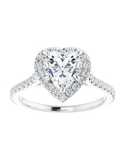 Diamond Set Halo and Band Engagement Ring 3/8 ct. tw.