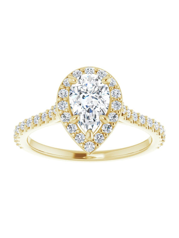 Diamond Set Halo and Band Engagement Ring 3/8 ct. tw.