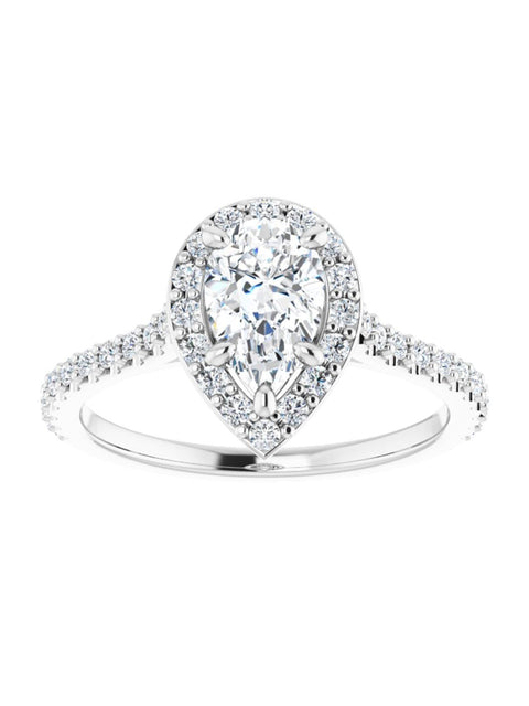 Diamond Set Halo and Band Engagement Ring 3/8 ct. tw.