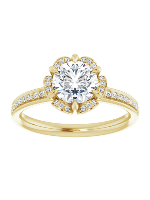 Floral-Inspired Halo Engagement Ring 1/10 ct. tw.