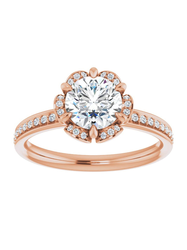 Floral-Inspired Halo Engagement Ring 1/10 ct. tw.