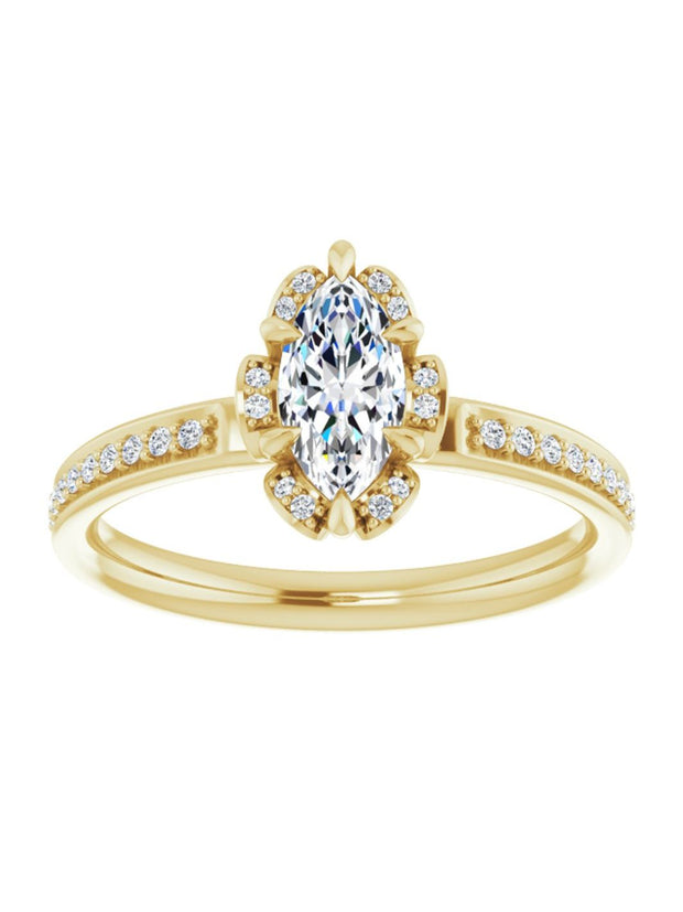 Floral-Inspired Halo Engagement Ring 1/10 ct. tw.