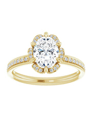 Floral-Inspired Halo Engagement Ring 1/10 ct. tw.