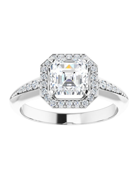 Knife Edge Halo-Style Engagement Ring 1/6 ct. tw.