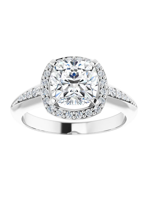 Knife Edge Halo-Style Engagement Ring 1/6 ct. tw.