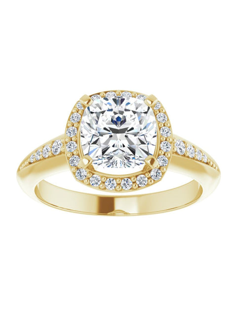 Knife Edge Halo-Style Engagement Ring 1/6 ct. tw.