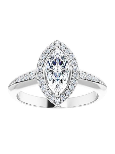 Knife Edge Halo-Style Engagement Ring 1/6 ct. tw.