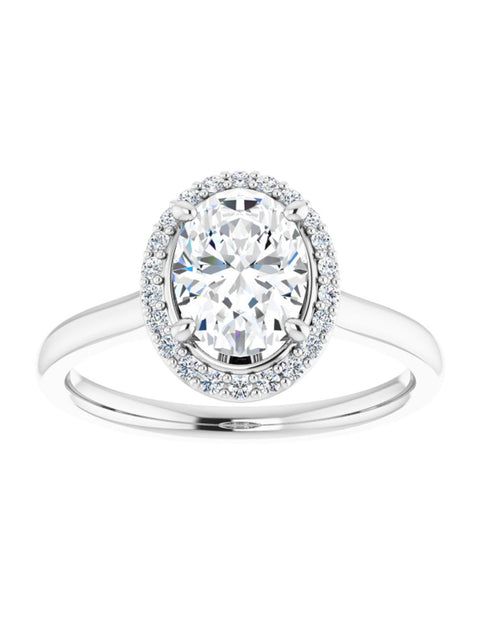 Engagement Ring with Diamond Halo 1/10 ct. tw.