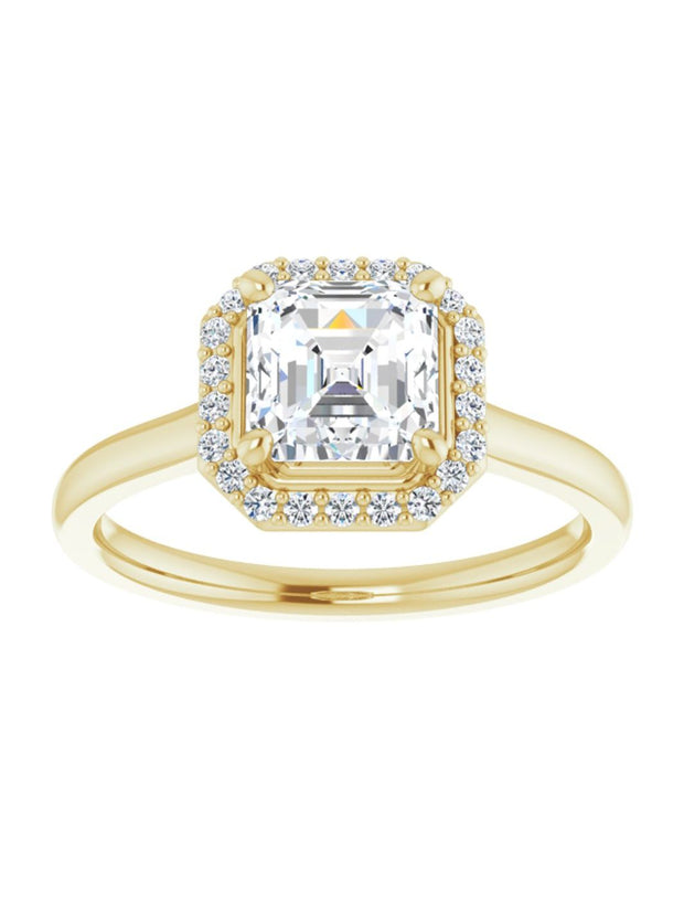 Engagement Ring with Diamond Halo 1/10 ct. tw.
