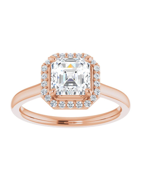 Engagement Ring with Diamond Halo 1/10 ct. tw.