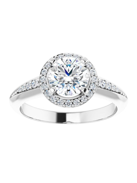 Knife Edge Halo-Style Engagement Ring 1/6 ct. tw.