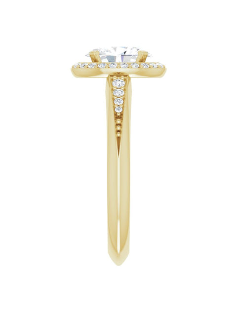 Knife Edge Halo-Style Engagement Ring 1/6 ct. tw.