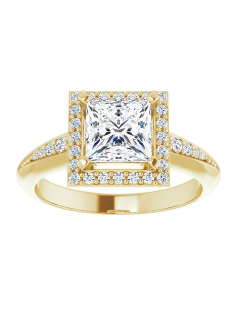 Knife Edge Halo-Style Engagement Ring 1/6 ct. tw.