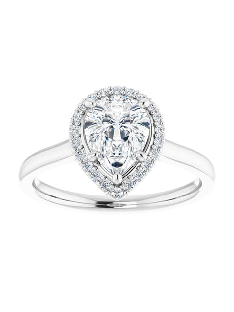 Engagement Ring with Diamond Halo 1/10 ct. tw.