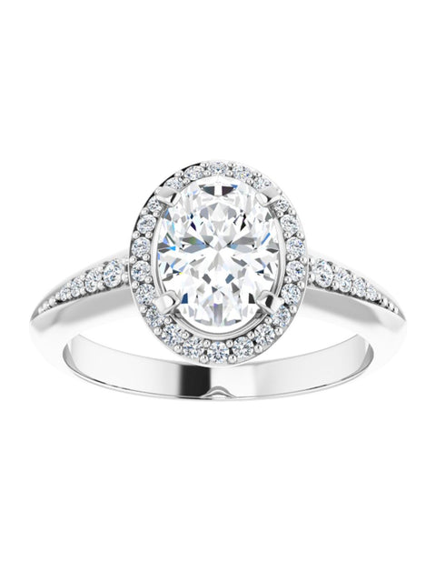 Knife Edge Halo-Style Engagement Ring 1/6 ct. tw.