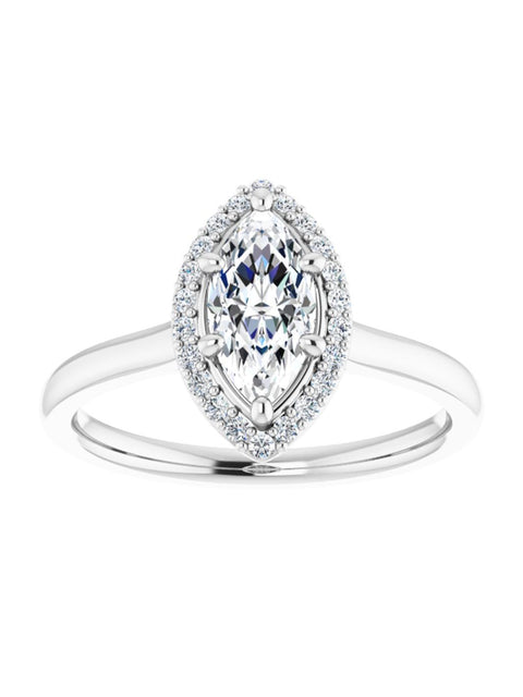 Engagement Ring with Diamond Halo 1/10 ct. tw.