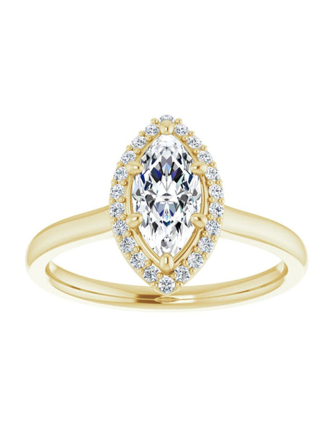 Engagement Ring with Diamond Halo 1/10 ct. tw.