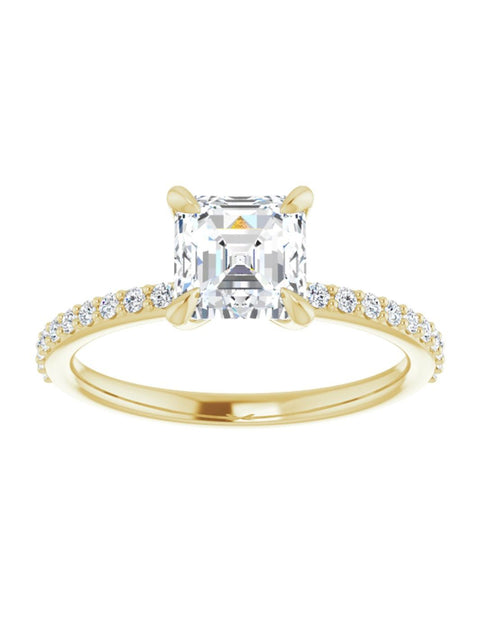 Narrow Diamond Band Classic Engagement Ring 1/5 ct. tw.