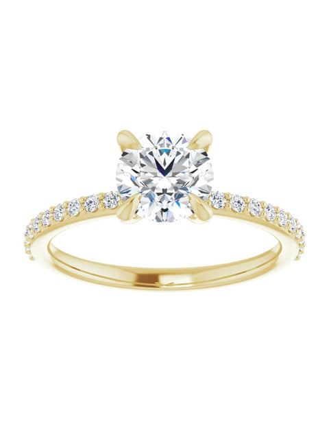 Narrow Diamond Band Classic Engagement Ring 1/5 ct. tw.