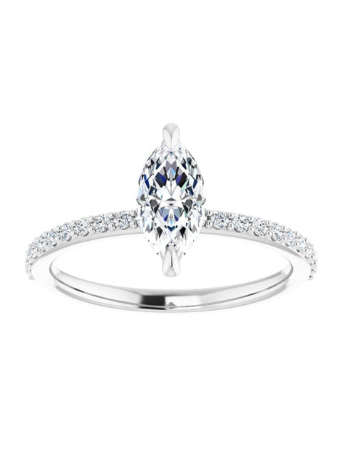 Narrow Diamond Band Classic Engagement Ring 1/5 ct. tw.