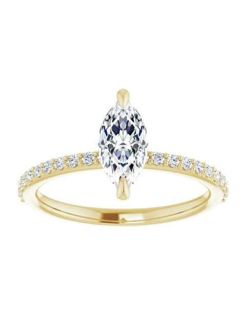 Narrow Diamond Band Classic Engagement Ring 1/5 ct. tw.