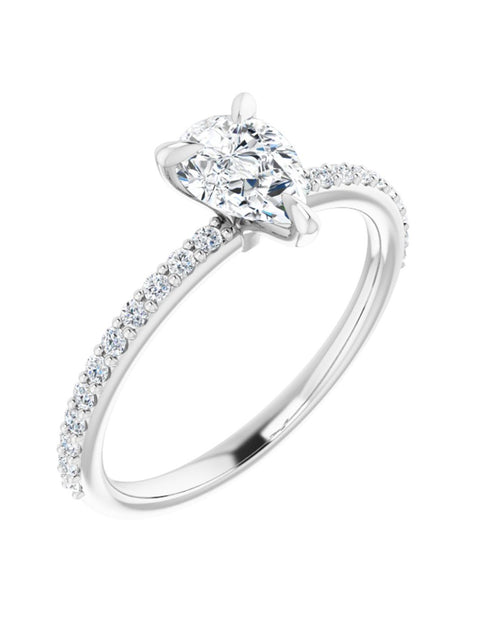 Narrow Diamond Band Classic Engagement Ring 1/5 ct. tw.