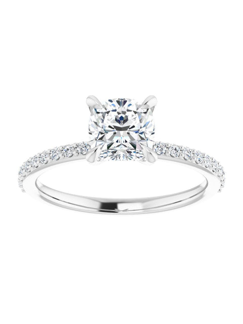 Narrow Diamond Band Classic Engagement Ring 1/5 ct. tw.