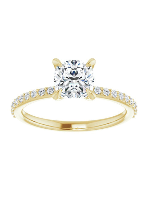 Narrow Diamond Band Classic Engagement Ring 1/5 ct. tw.