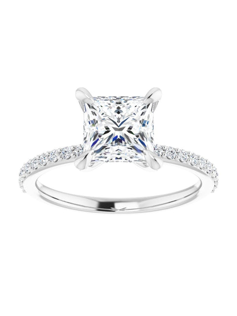 Narrow Diamond Band Classic Engagement Ring 1/5 ct. tw.