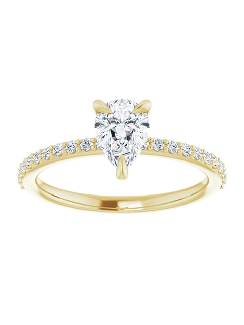 Narrow Diamond Band Classic Engagement Ring 1/5 ct. tw.