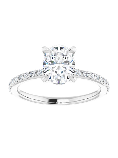 Narrow Diamond Band Classic Engagement Ring 1/5 ct. tw.