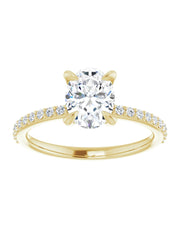 Narrow Diamond Band Classic Engagement Ring 1/5 ct. tw.