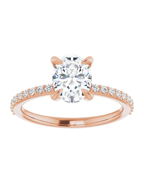 Narrow Diamond Band Classic Engagement Ring 1/5 ct. tw.