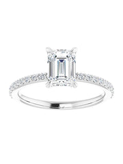 Narrow Diamond Band Classic Engagement Ring 1/5 ct. tw.