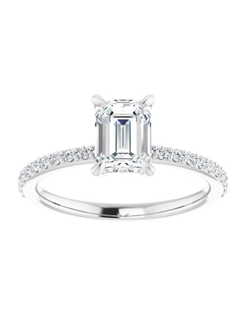 Narrow Diamond Band Classic Engagement Ring 1/5 ct. tw.