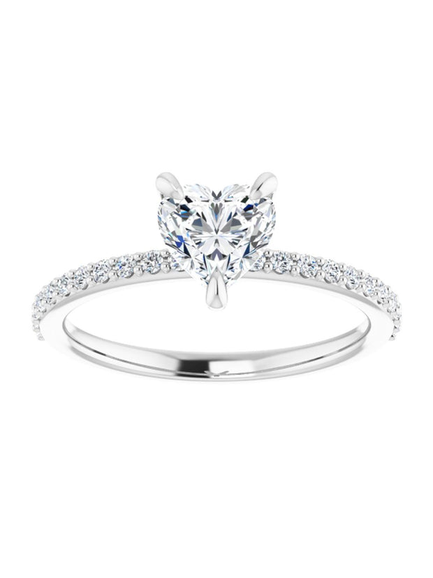 Narrow Diamond Band Classic Engagement Ring 1/5 ct. tw.