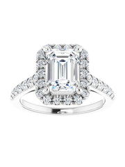 French Set Halo Engagement Ring 1/2 ct. tw.