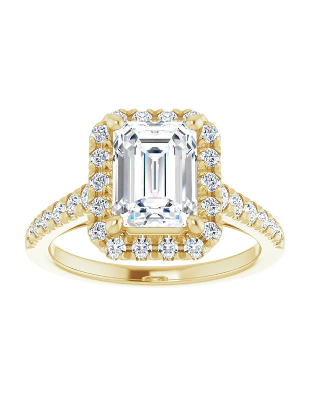 French Set Halo Engagement Ring 1/2 ct. tw.