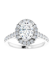 French Set Halo Engagement Ring 1/2 ct. tw.