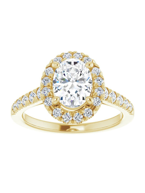 French Set Halo Engagement Ring 1/2 ct. tw.