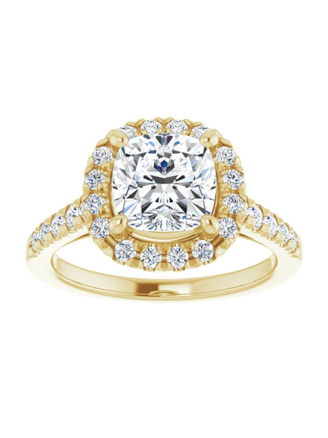 French Set Halo Engagement Ring 1/2 ct. tw.