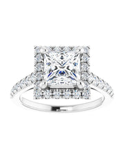 French Set Halo Engagement Ring 1/2 ct. tw.