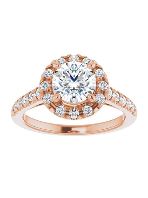 French Set Halo Engagement Ring 1/2 ct. tw.