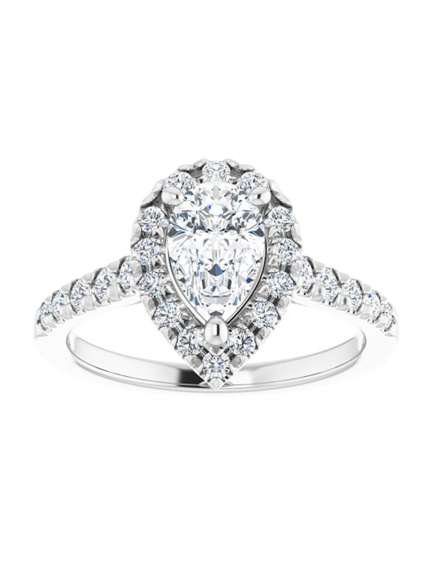 French Set Halo Engagement Ring 1/2 ct. tw.